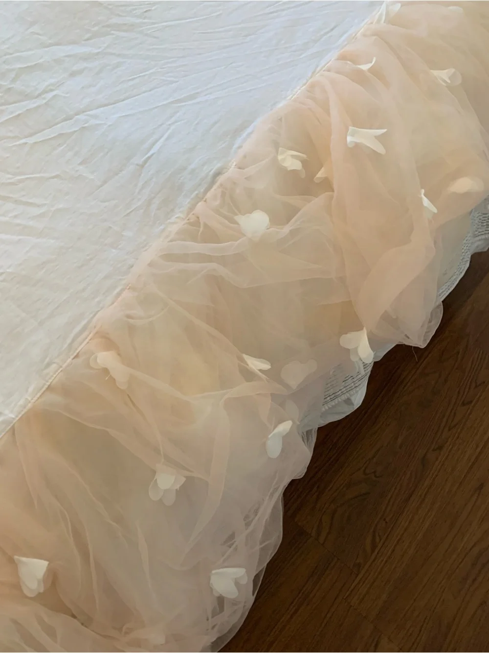 Monique Lhuillier Blush Pink Ethereal Bed Skirt Full